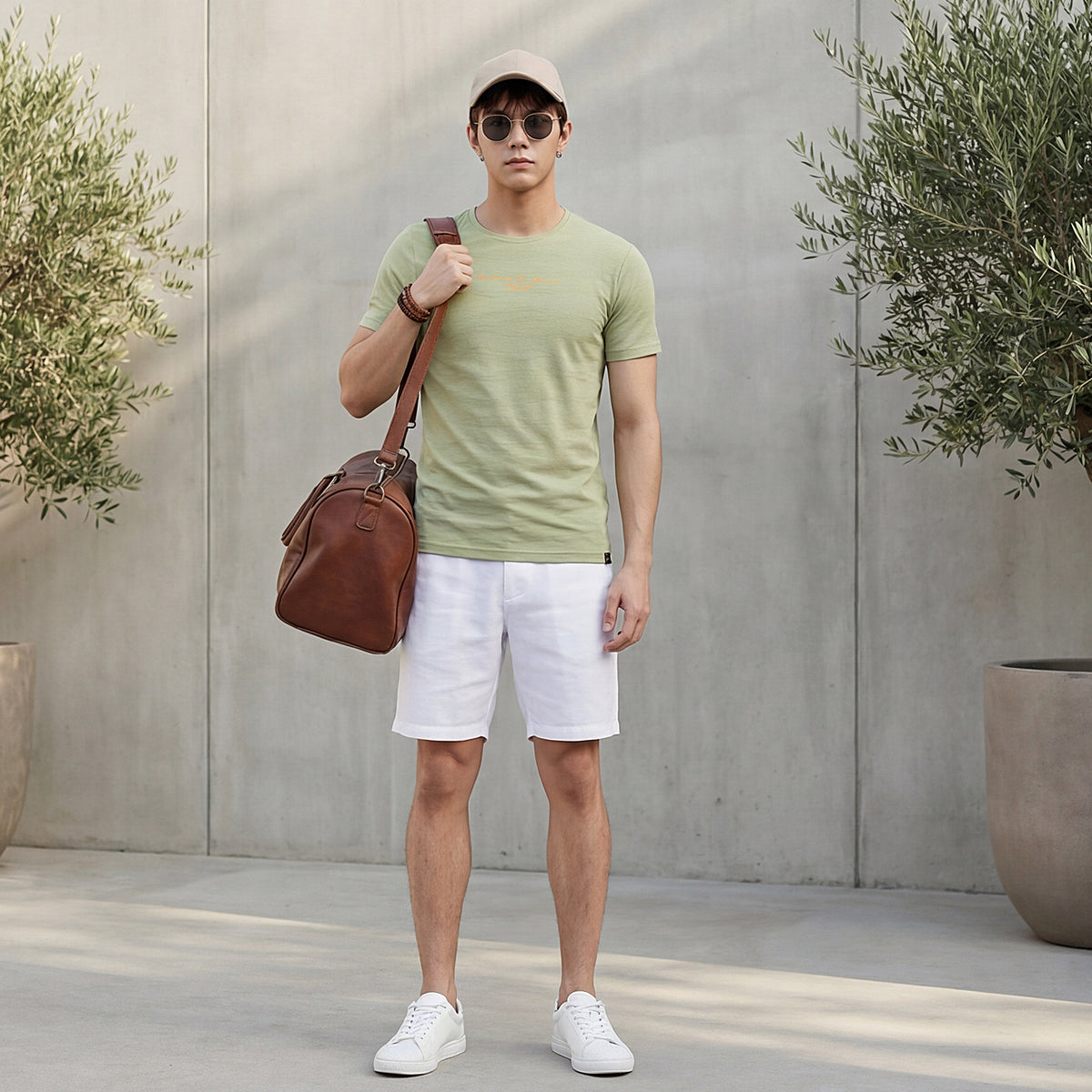 Killer Men White Solid Shorts