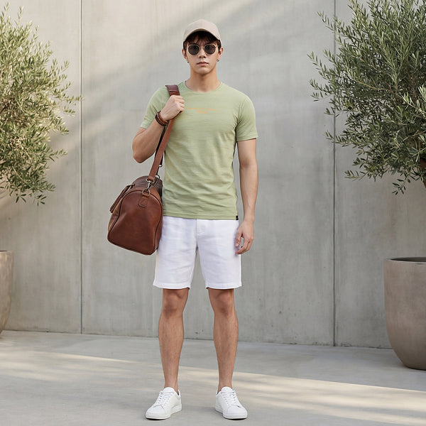 Killer Men White Solid Shorts