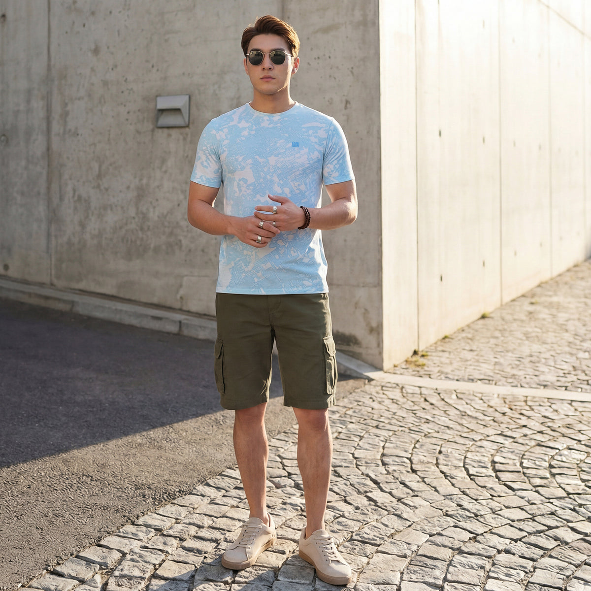 Killer Men Olive Solid Shorts