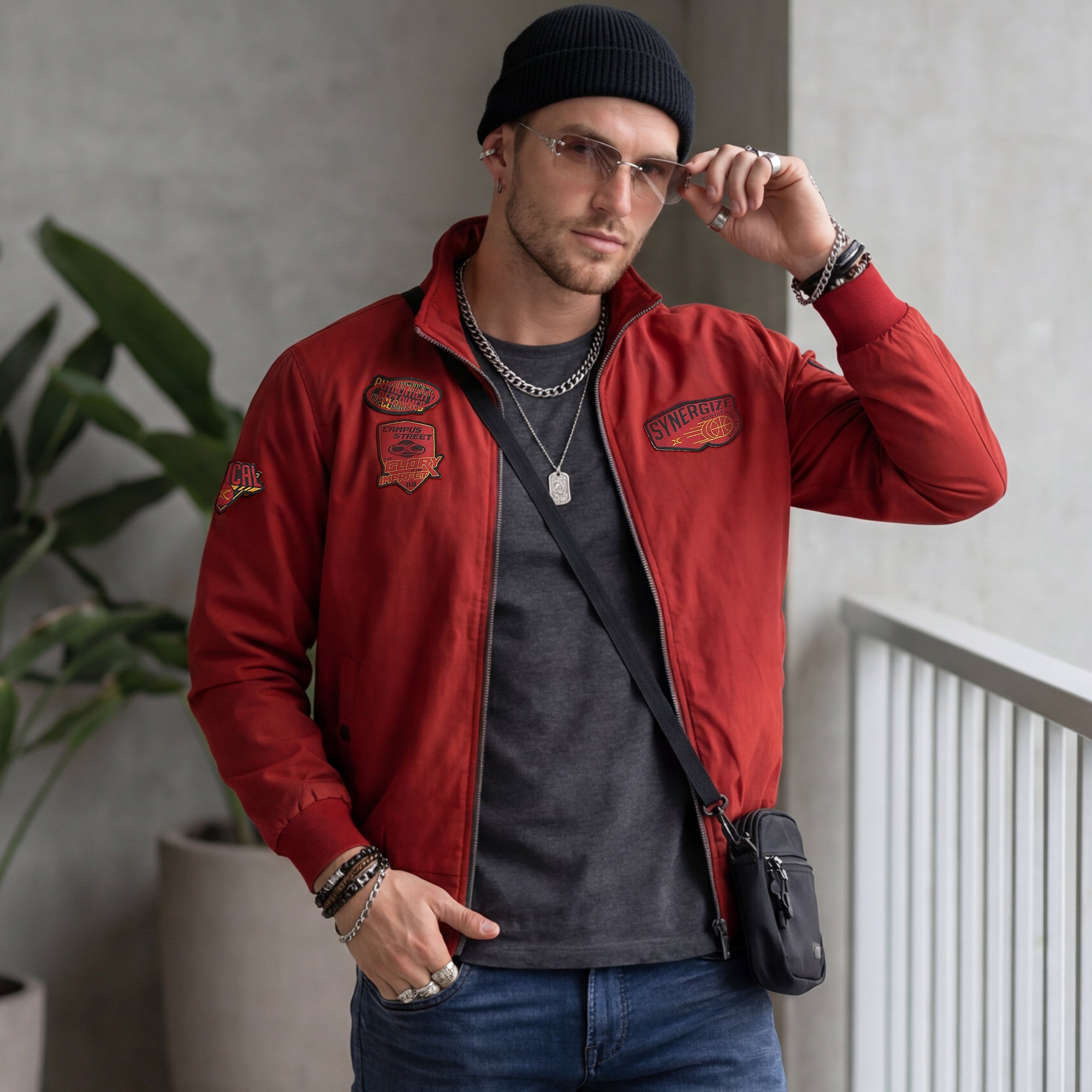 Killer Men Red Polo Neck Jackets