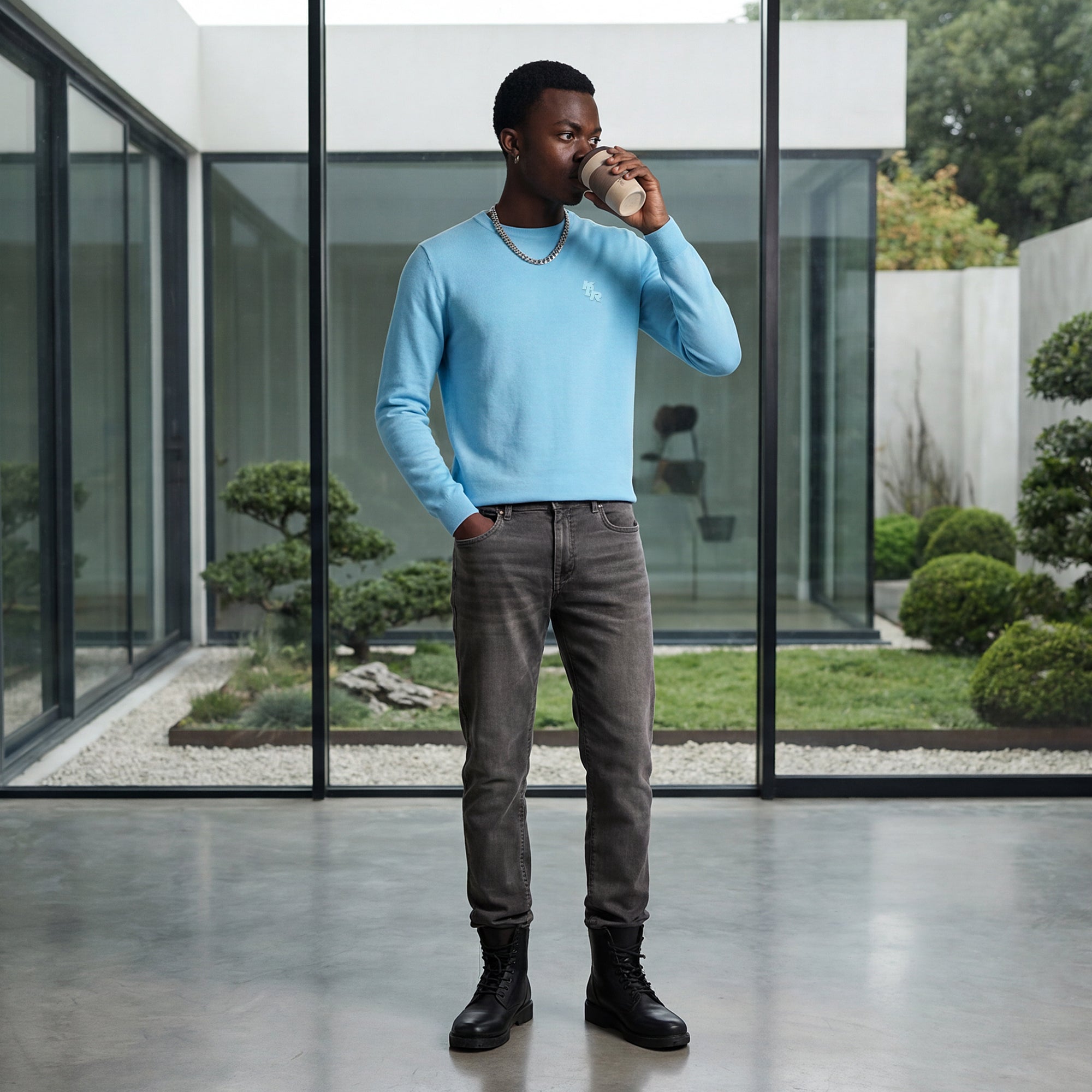 Killer Men Light Blue Flat Knits