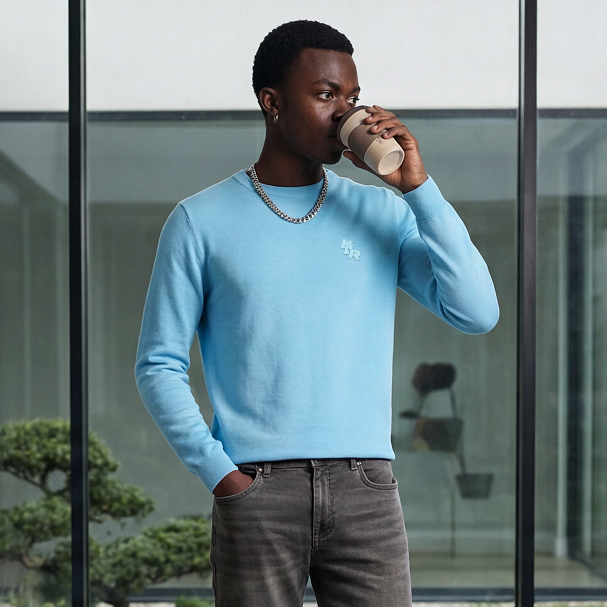 Killer Men Light Blue Flat Knits