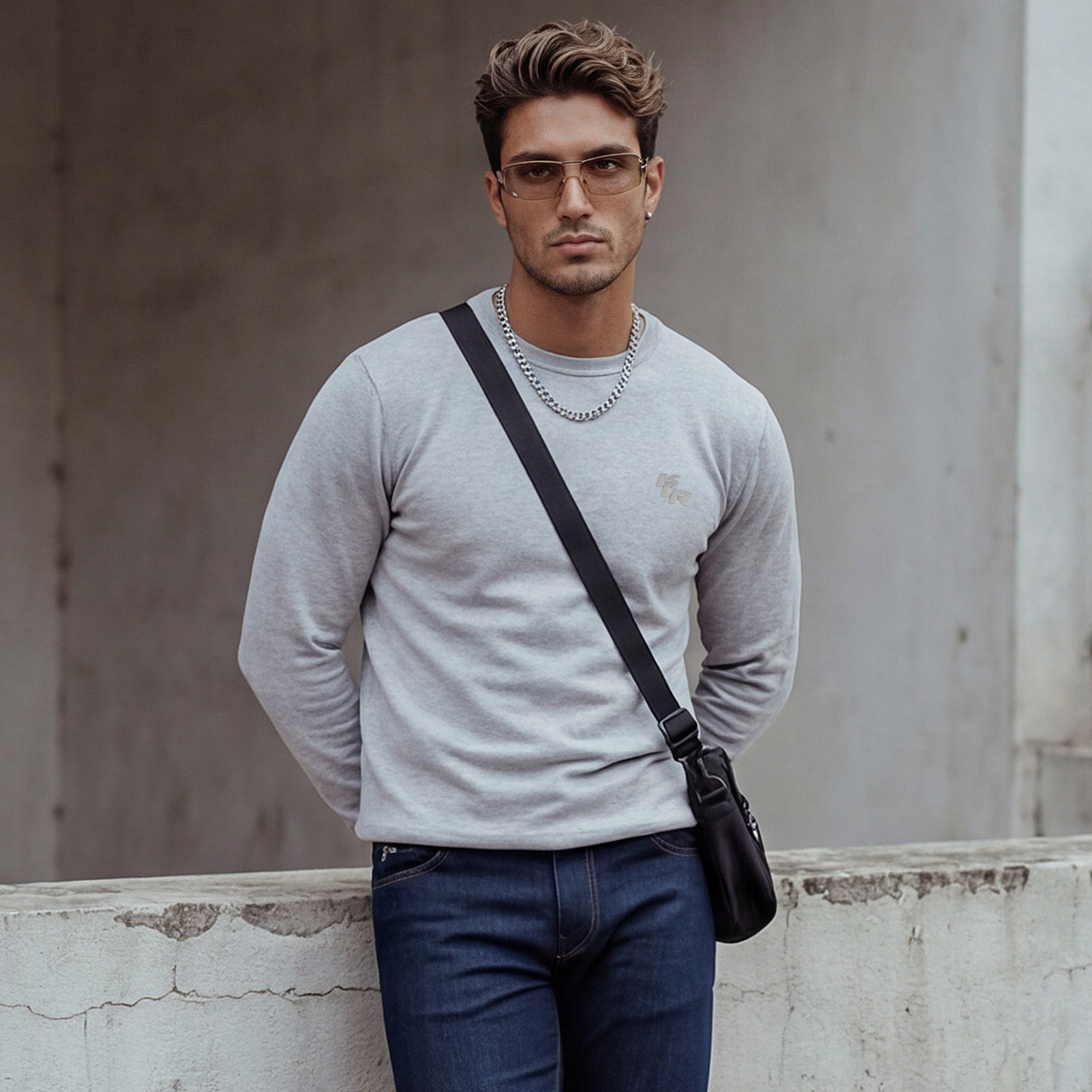 Killer Men Light Grey Flat Knits