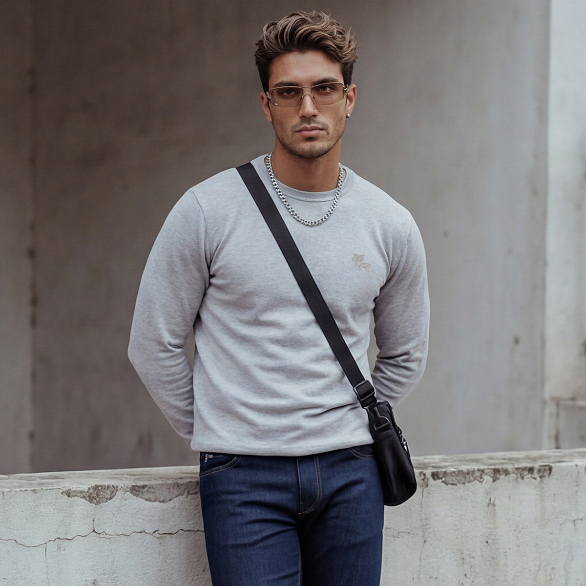 Killer Men Light Grey Flat Knits