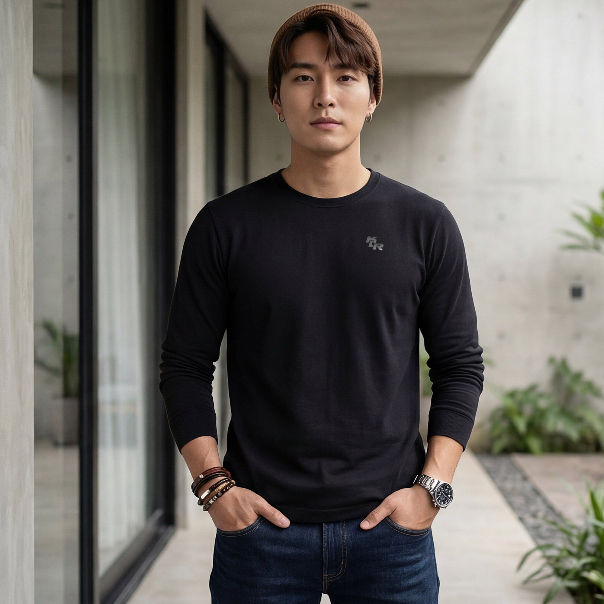 Killer Men Black Flat Knits