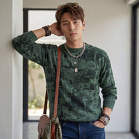 Killer Men Green Printed Flat Knits