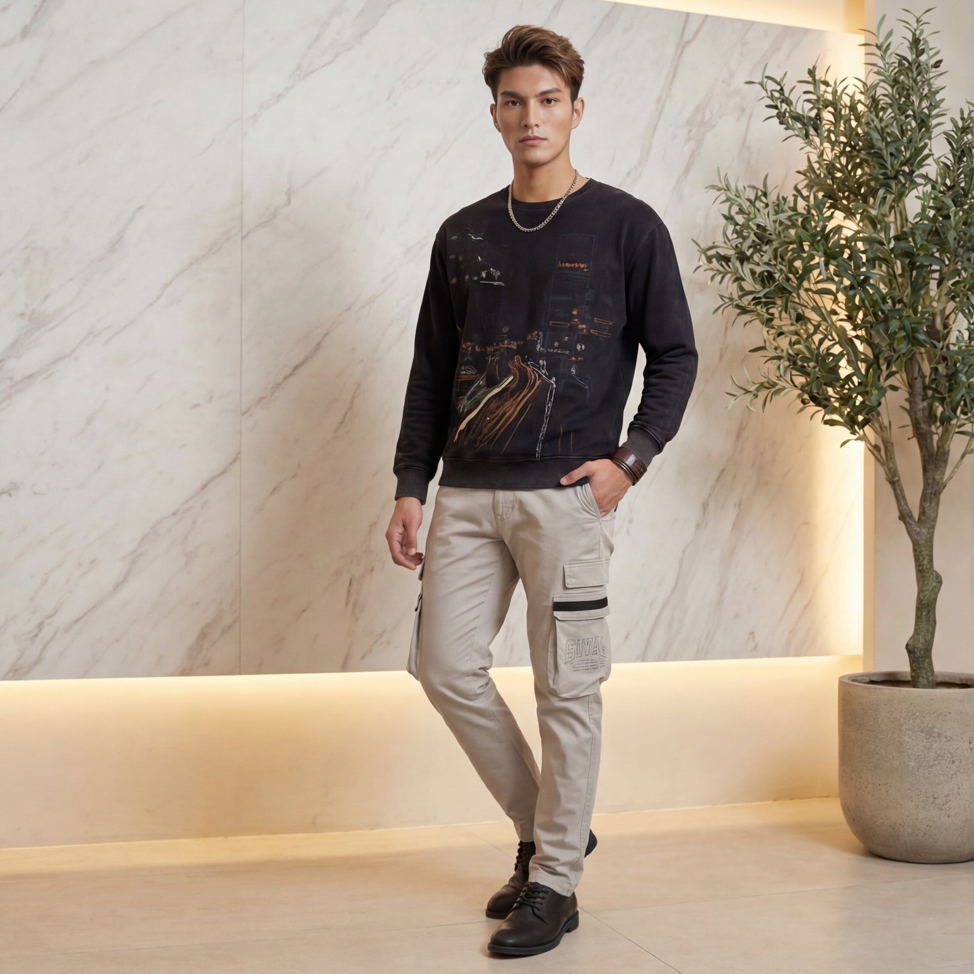 Killer Men Grey Solid Cargo