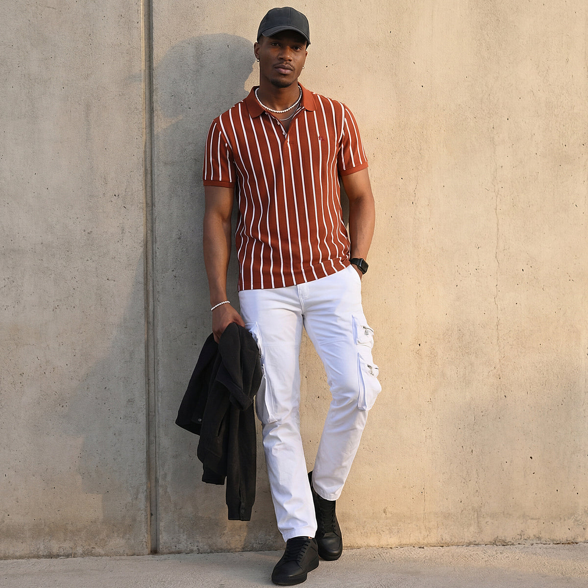 Killer Men Maroon Stripe Slim Fit T-Shirts