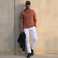 Killer Men Maroon Stripe Slim Fit T-Shirts
