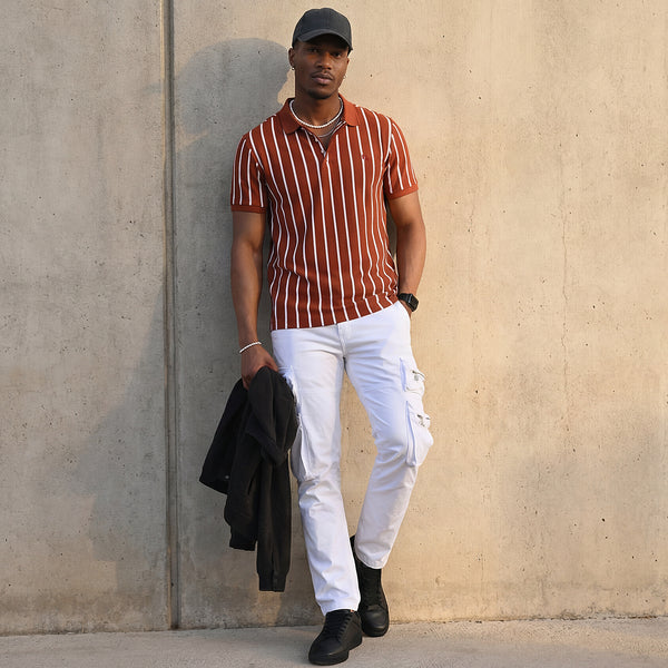 Killer Men Maroon Stripe Slim Fit T-Shirts