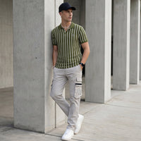 Killer Men Green Stripe Slim Fit T-Shirts