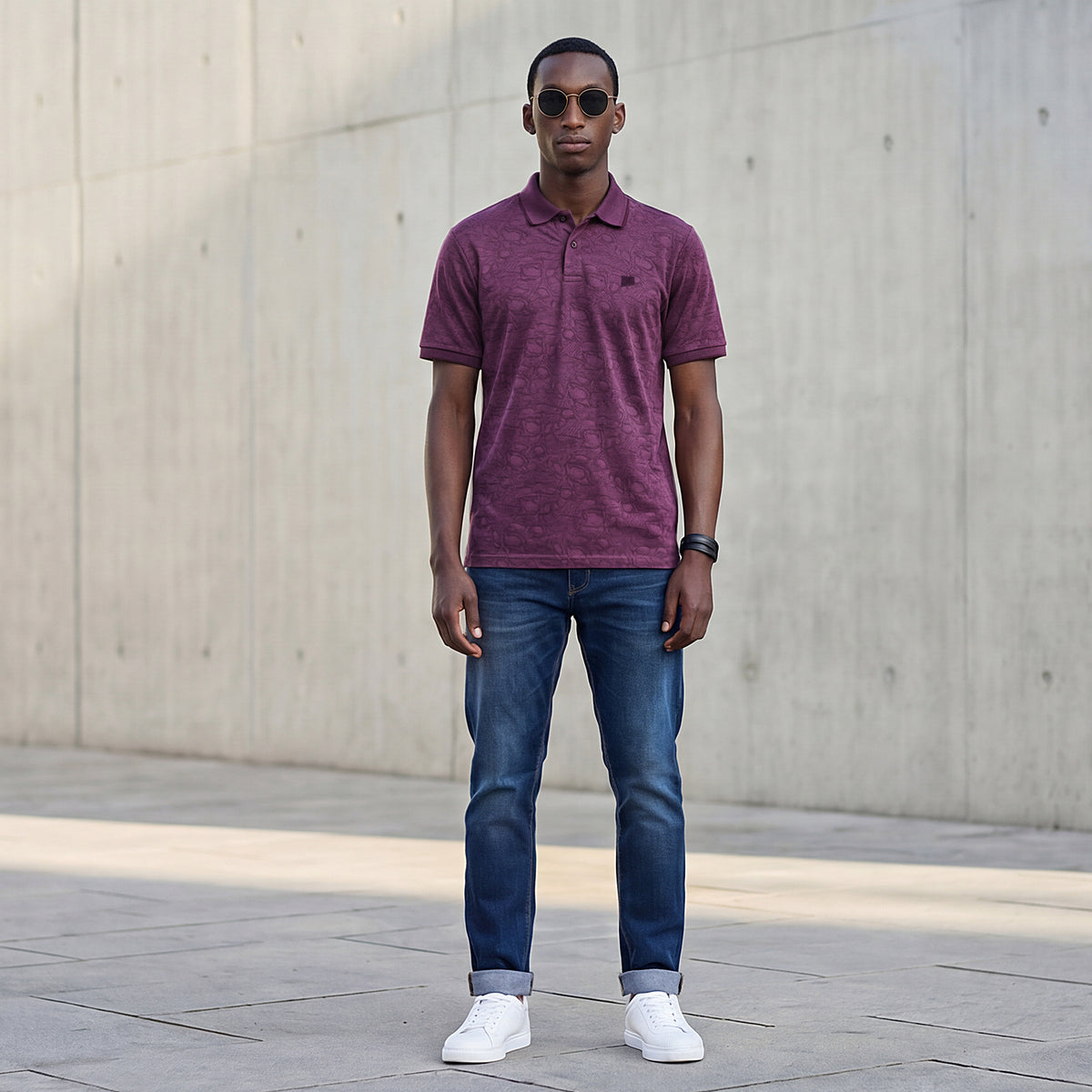 Killer Men Purple Printed Slim Fit T-Shirt