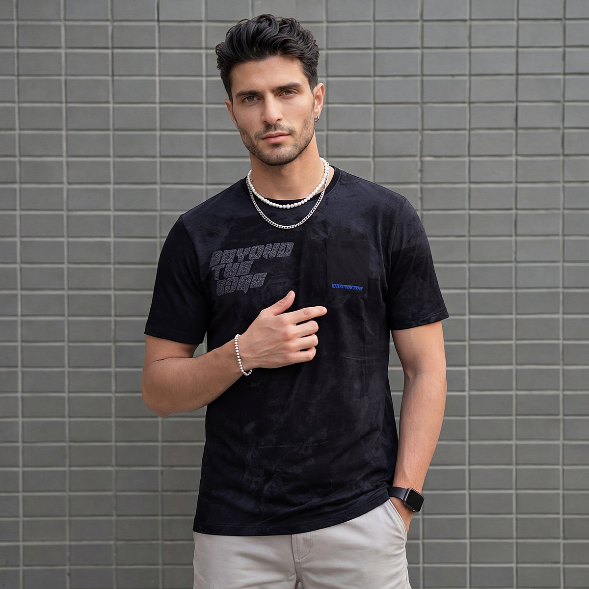 Killer Men Black Printed Slim Fit T-Shirt