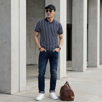 Killer Men Dark Grey Stripe Slim Fit T-Shirts