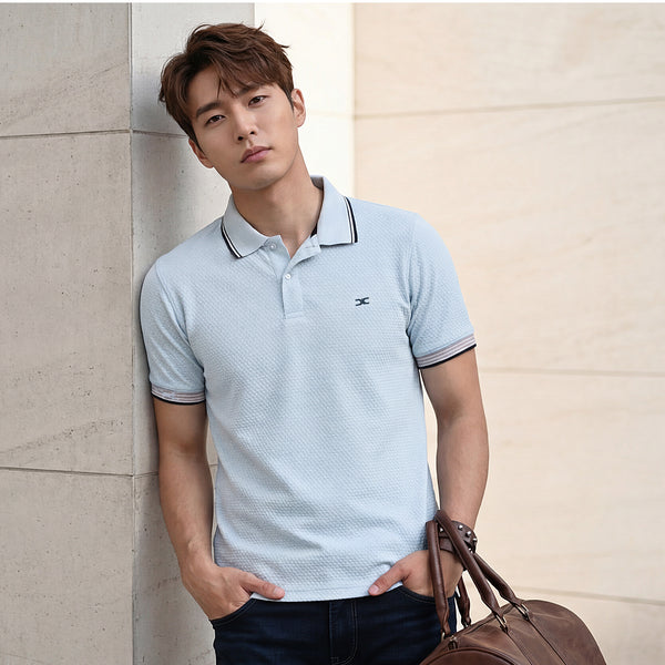 Killer Men Light Blue Solid Slim Fit T-Shirts