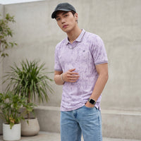 Killer Men Light Purple Printed Slim Fit T-Shirt