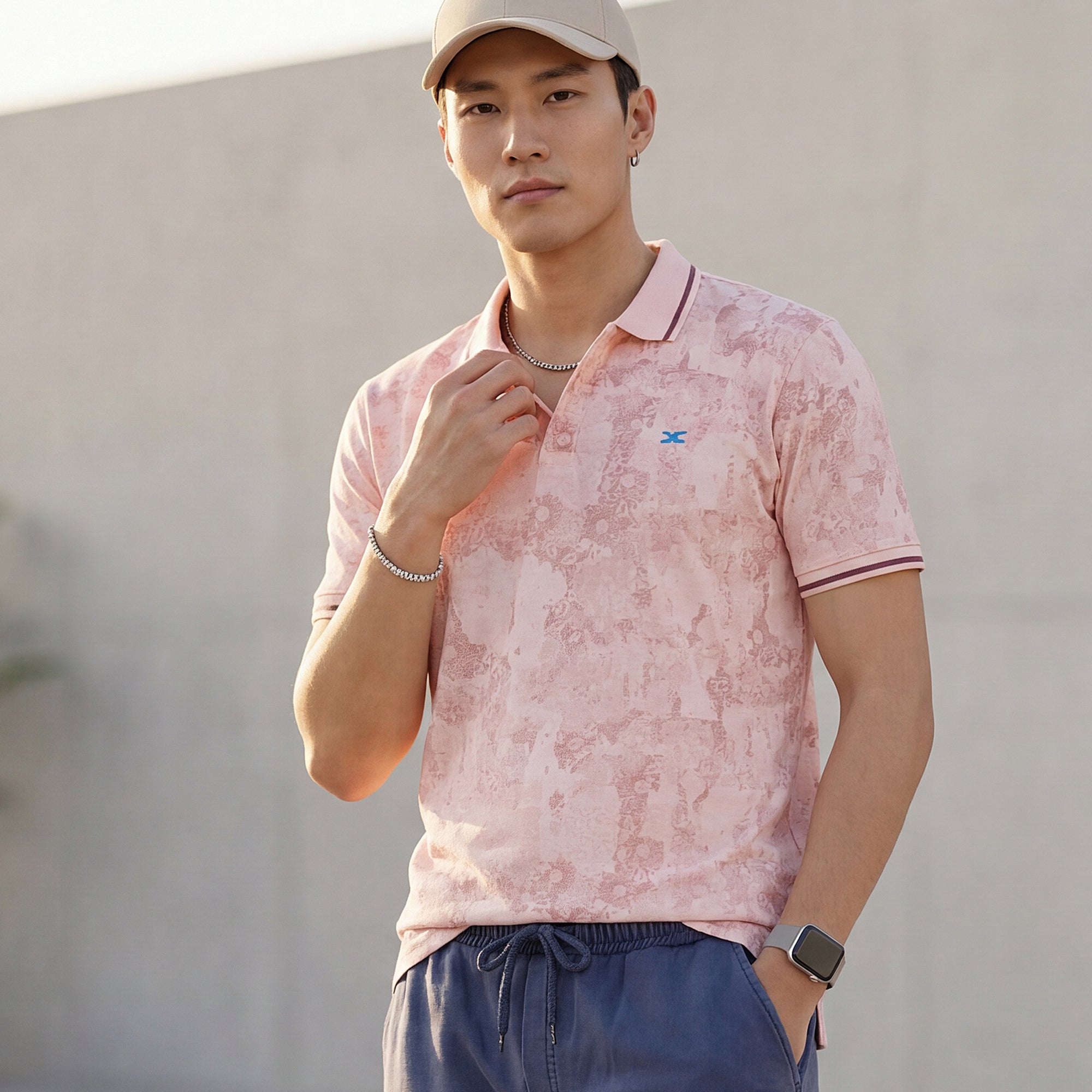 Killer Men Peach Printed Slim Fit T-Shirt