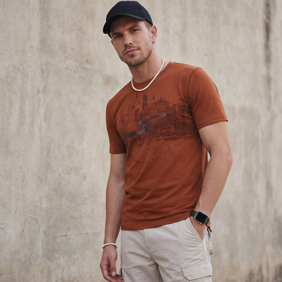 Killer Men Rust Printed Slim Fit T-Shirt