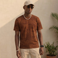 Killer Men Brown Printed Slim Fit T-Shirts