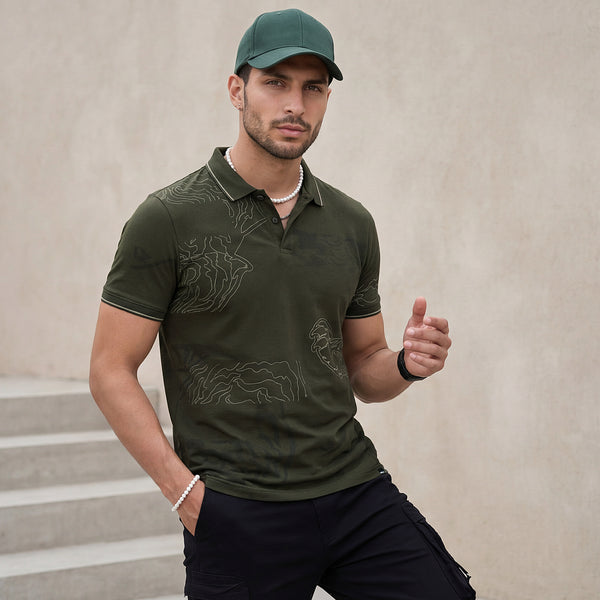 Killer Men Olive Printed Slim Fit T-Shirt