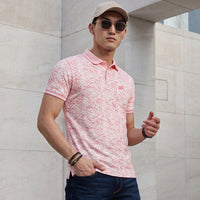 Killer Men Pink Printed Slim Fit T-Shirt