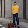 Killer Men Mustard Solid Slim Fit T-Shirt