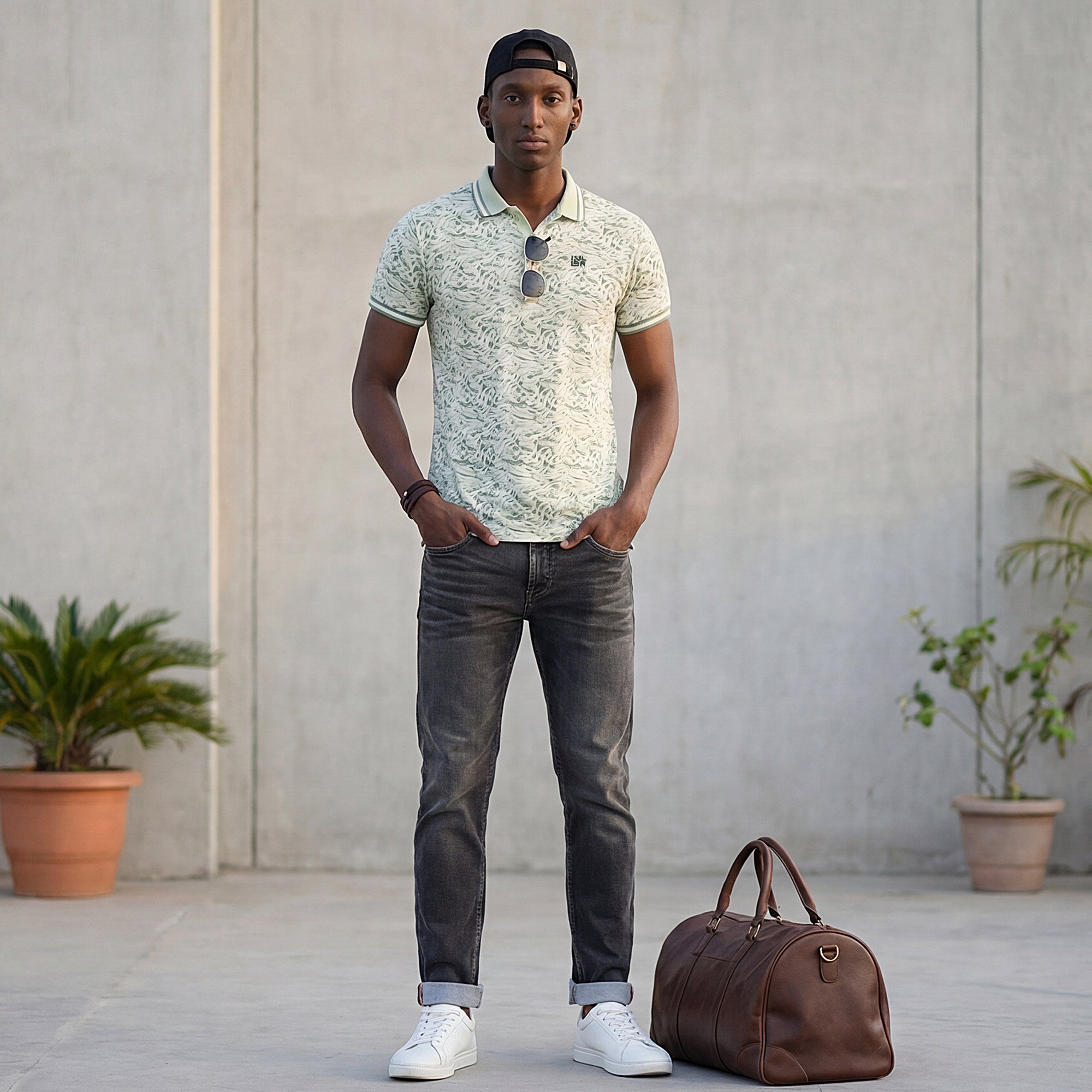 Killer Men Light Green Printed Slim Fit T-Shirt