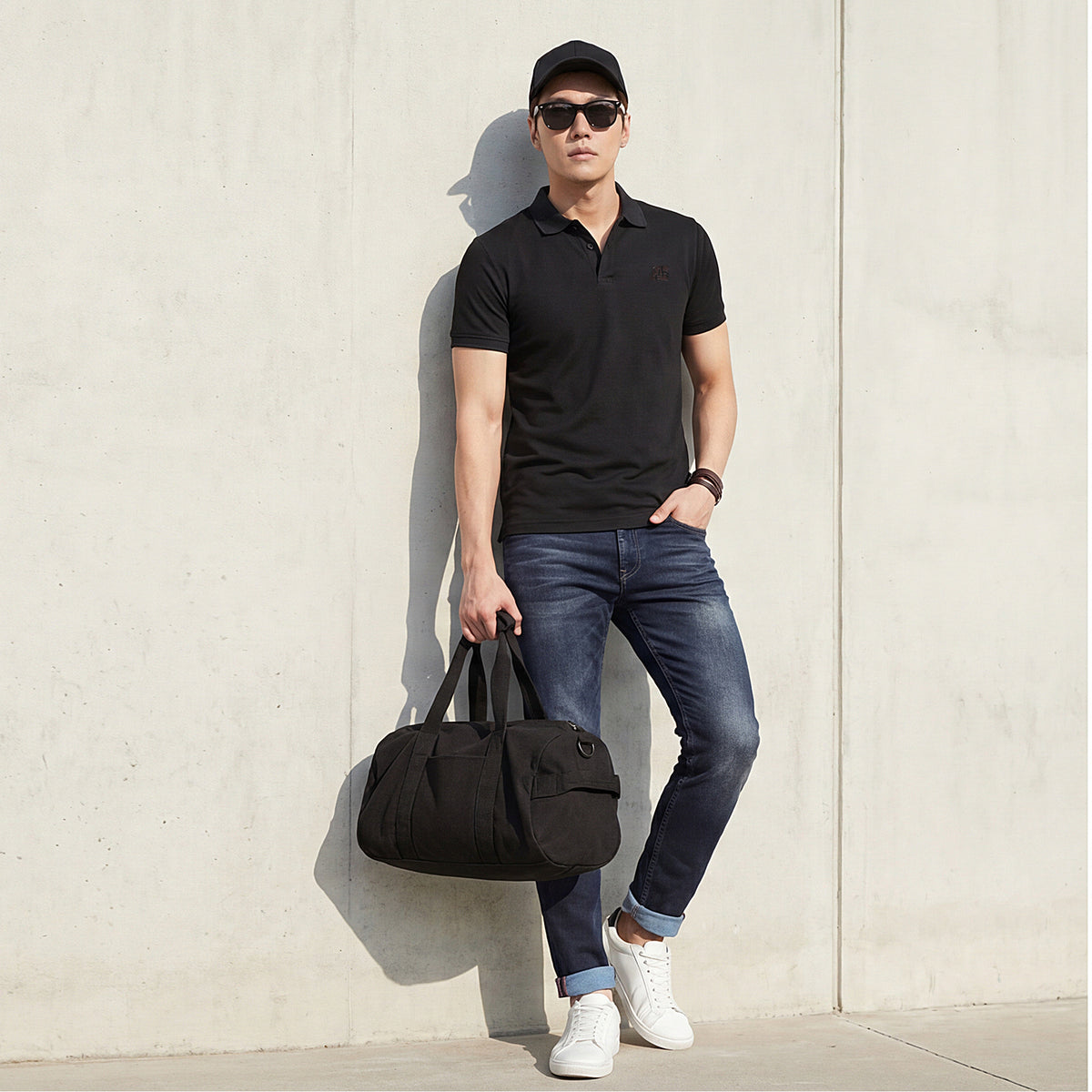 Killer Men Black Solid Slim Fit T-Shirts