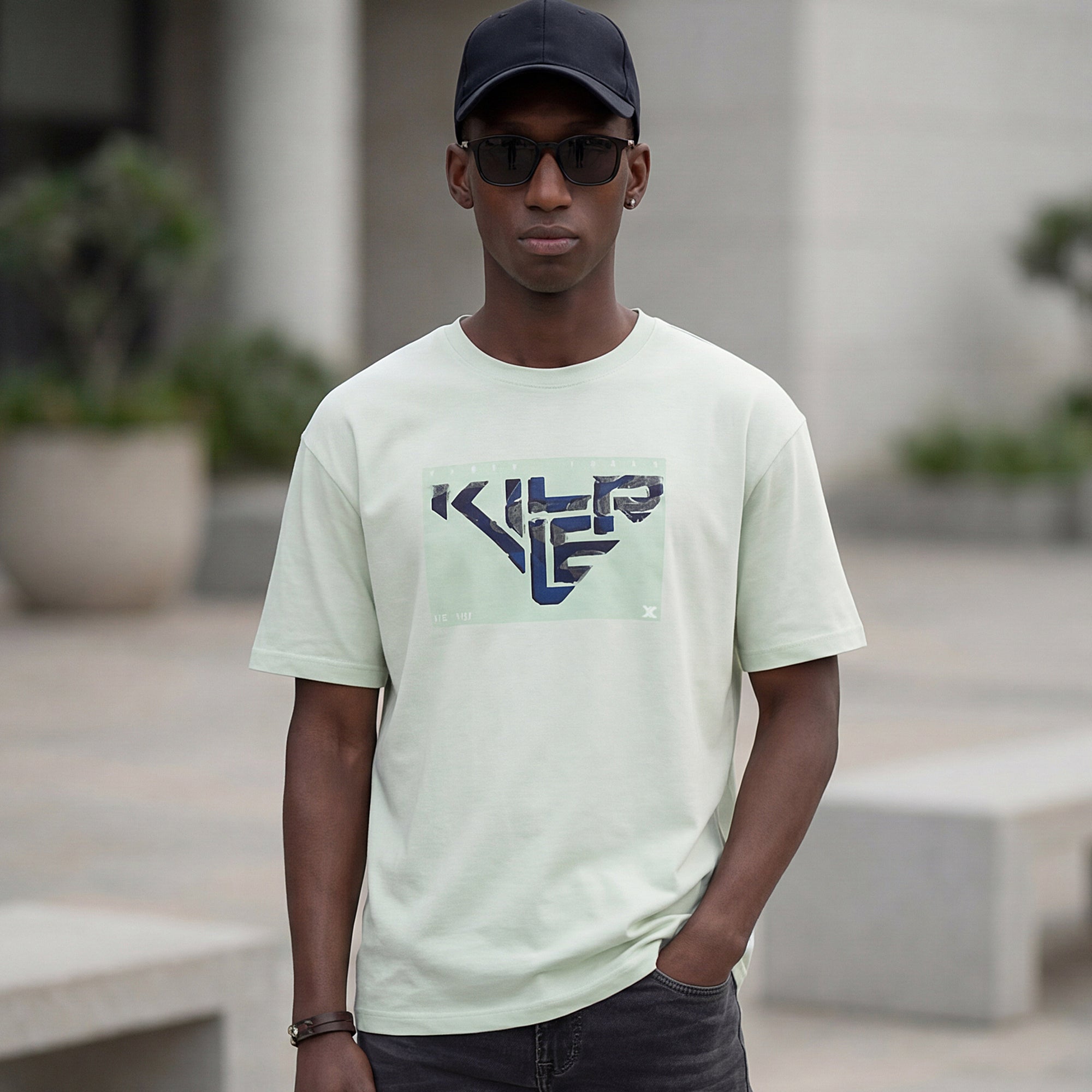 Killer Men Mint Green Printed Slim Fit T-Shirt