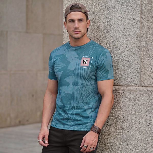 Killer Men Blue Printed Slim Fit T-Shirts