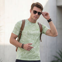 Killer Men Light Green Printed Round Neck T-Shirts
