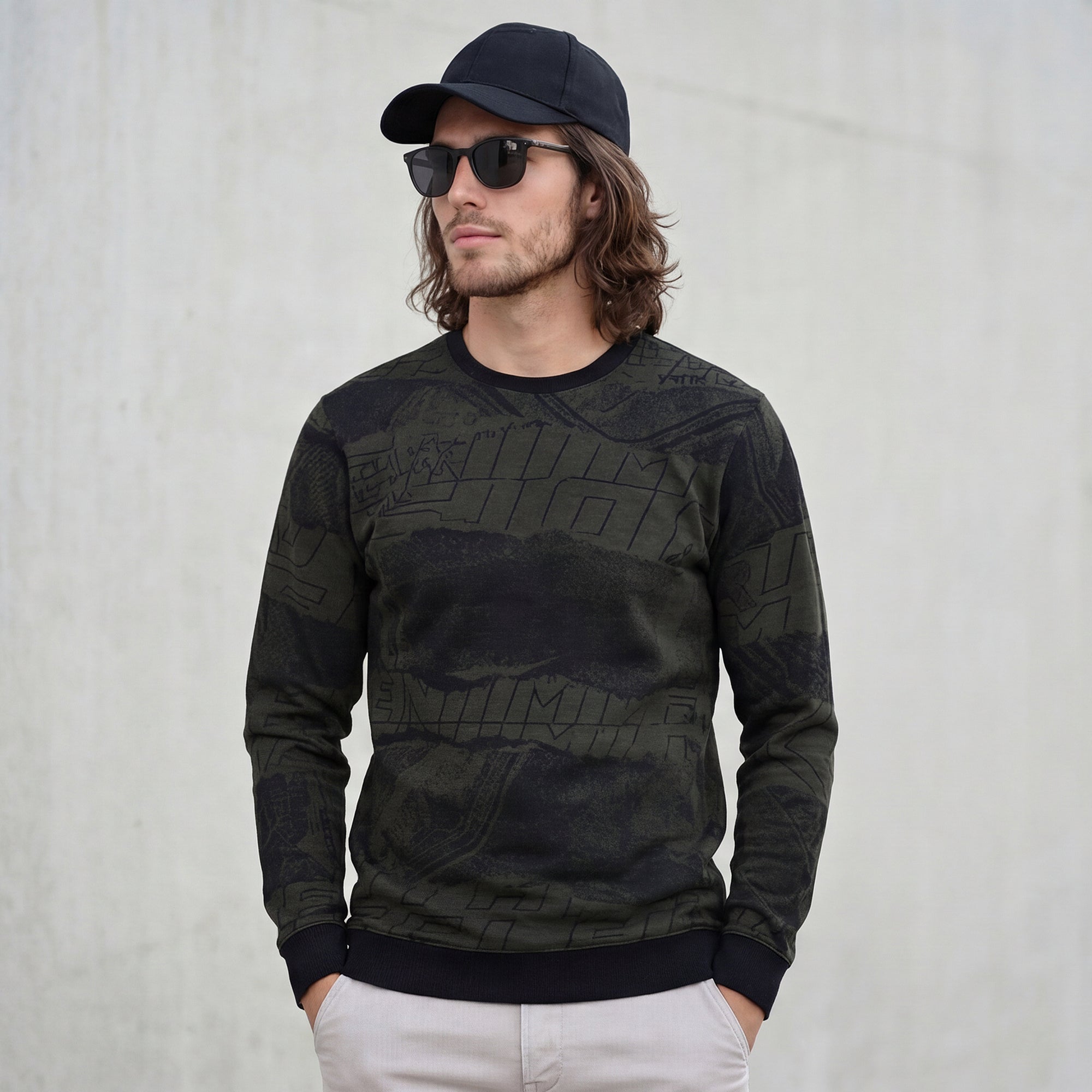 Killer Men Olive Slim Fit T-T-Shirts