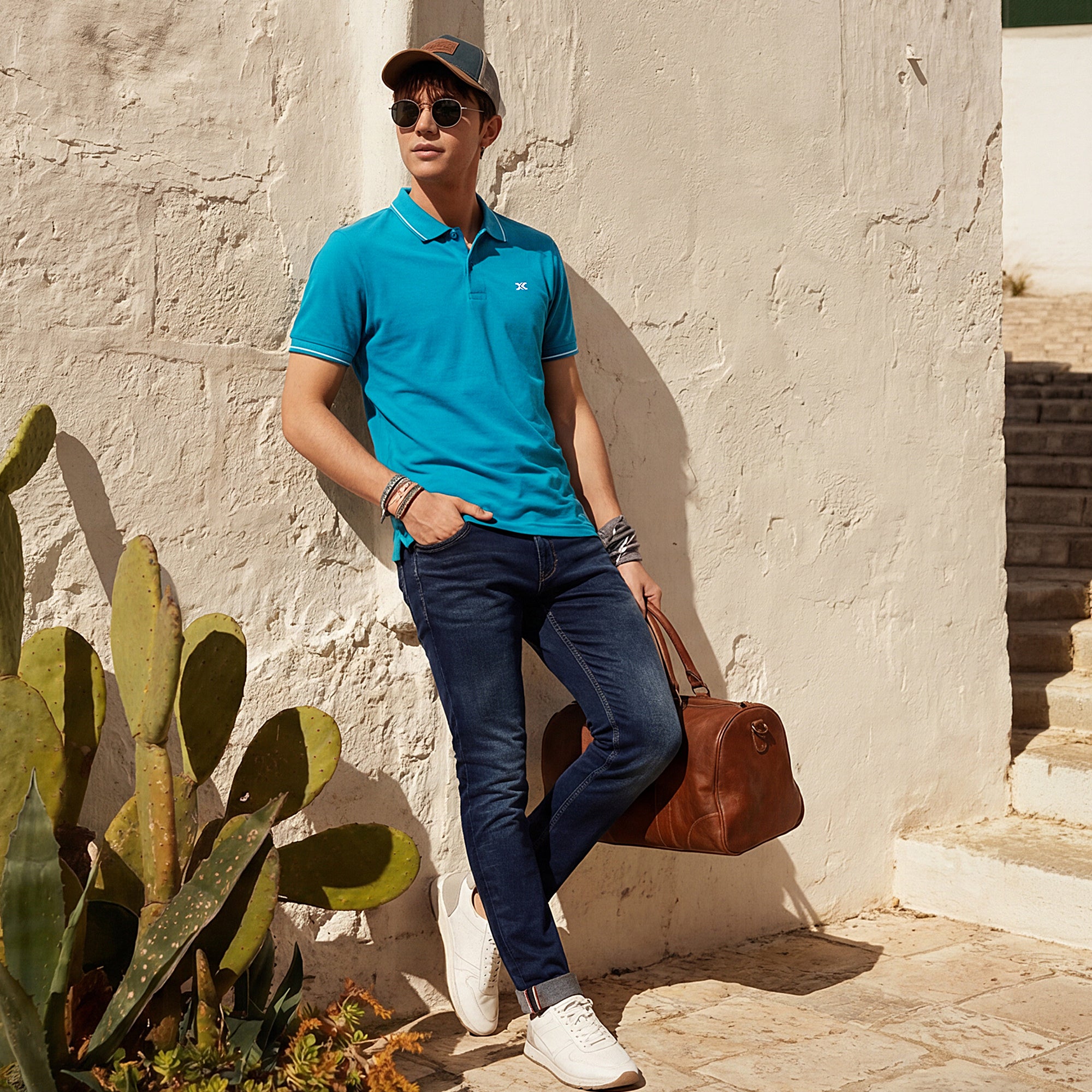 Killer Men Blue Printed Slim Fit T-Shirts