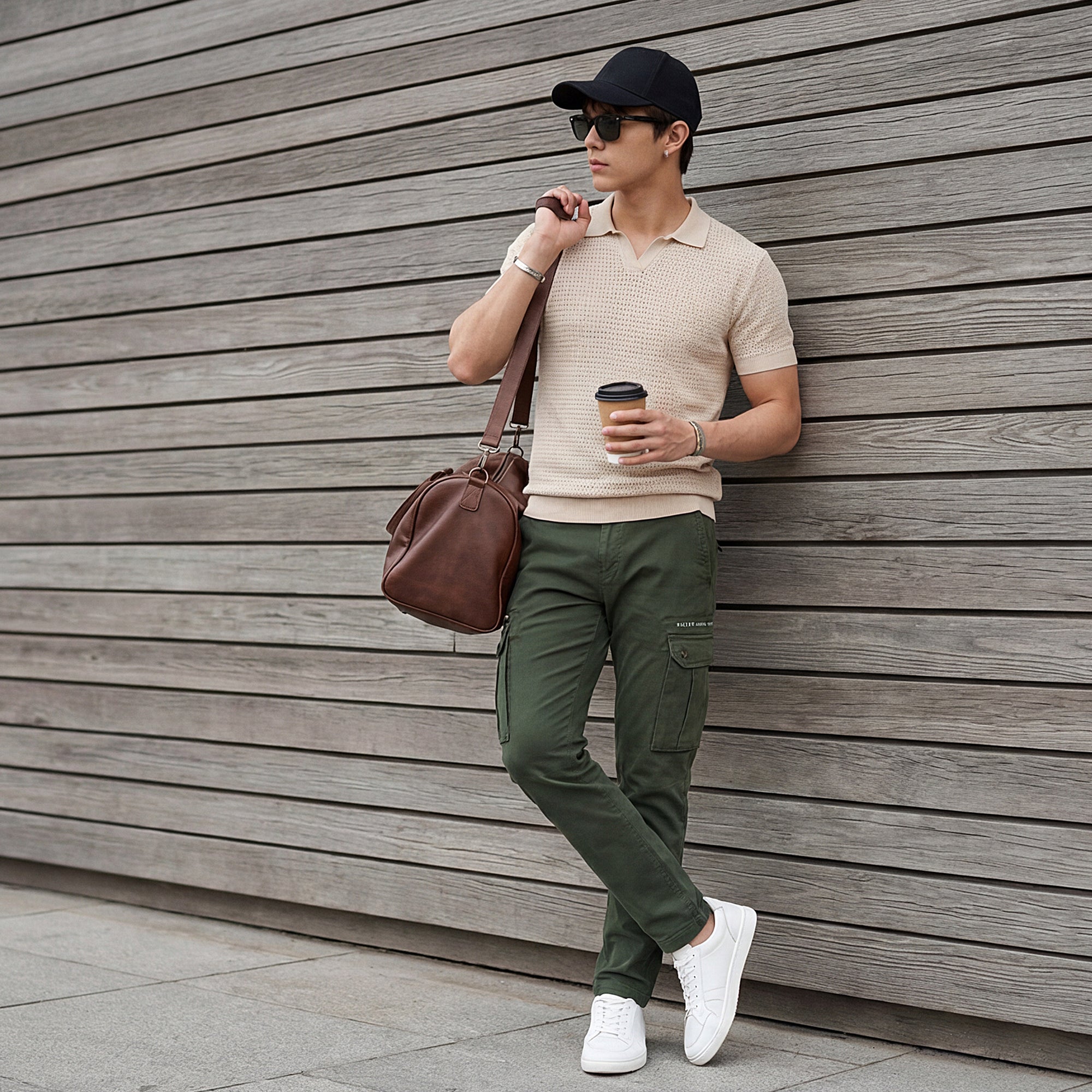 Killer Men Beige Printed Slim Fit T-Shirts
