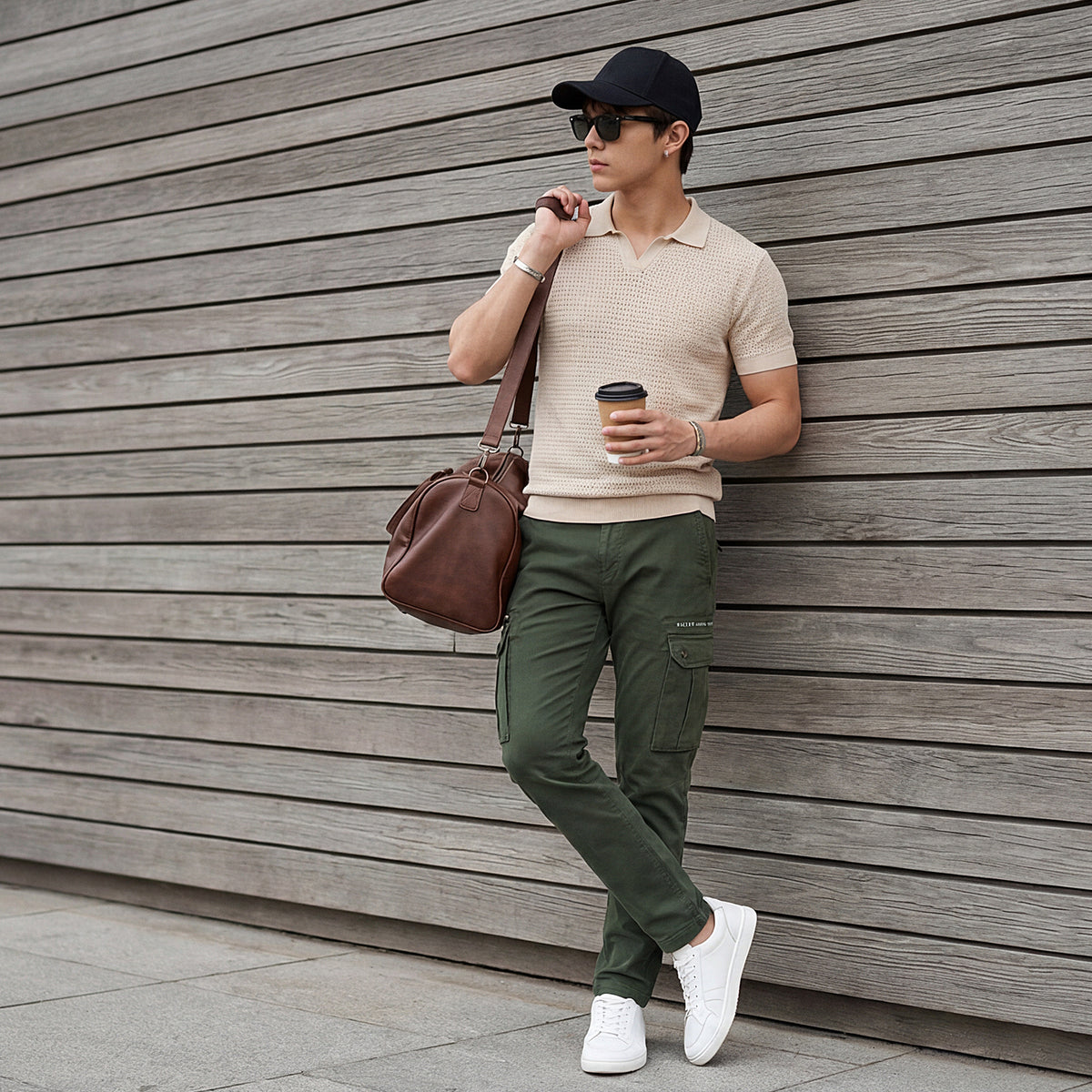 Killer Men Beige Printed Slim Fit T-Shirts