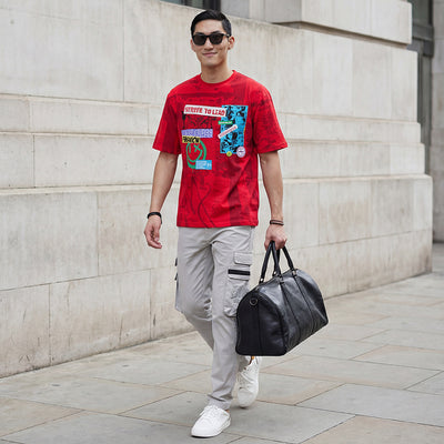 Killer Men Red Printed Round Neck T-Shirts