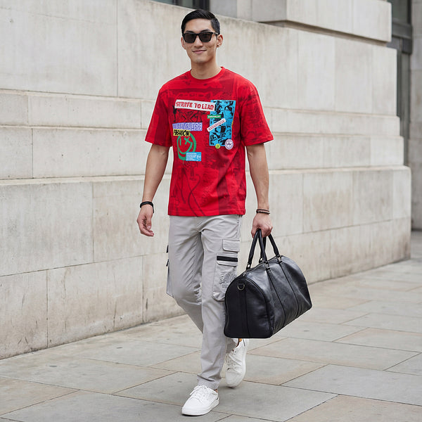 Killer Men Red Printed Round Neck T-Shirts