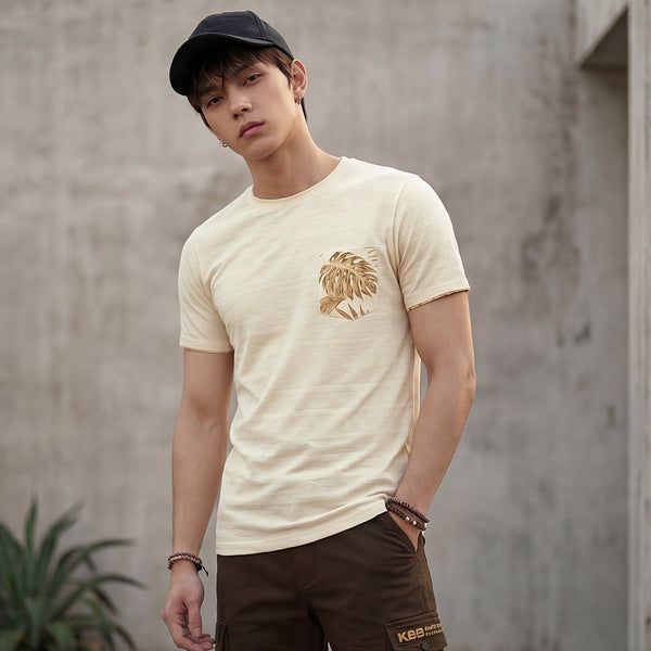 Killer Men Yellow Printed Slim Fit T-Shirts