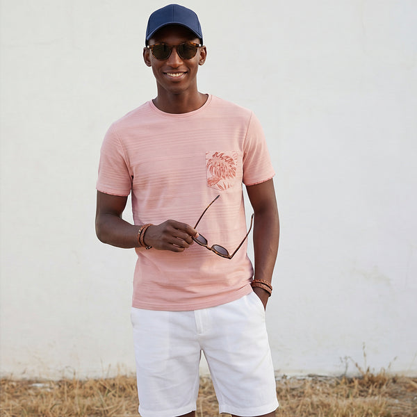 Killer Men Peach Printed Slim Fit T-Shirts