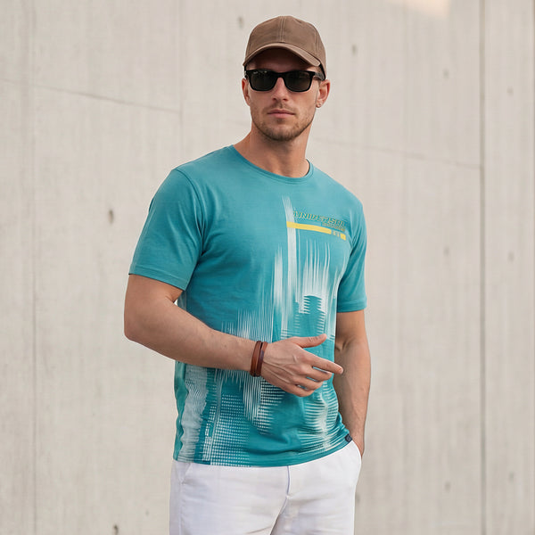 Killer Men Blue Printed Slim Fit T-Shirts