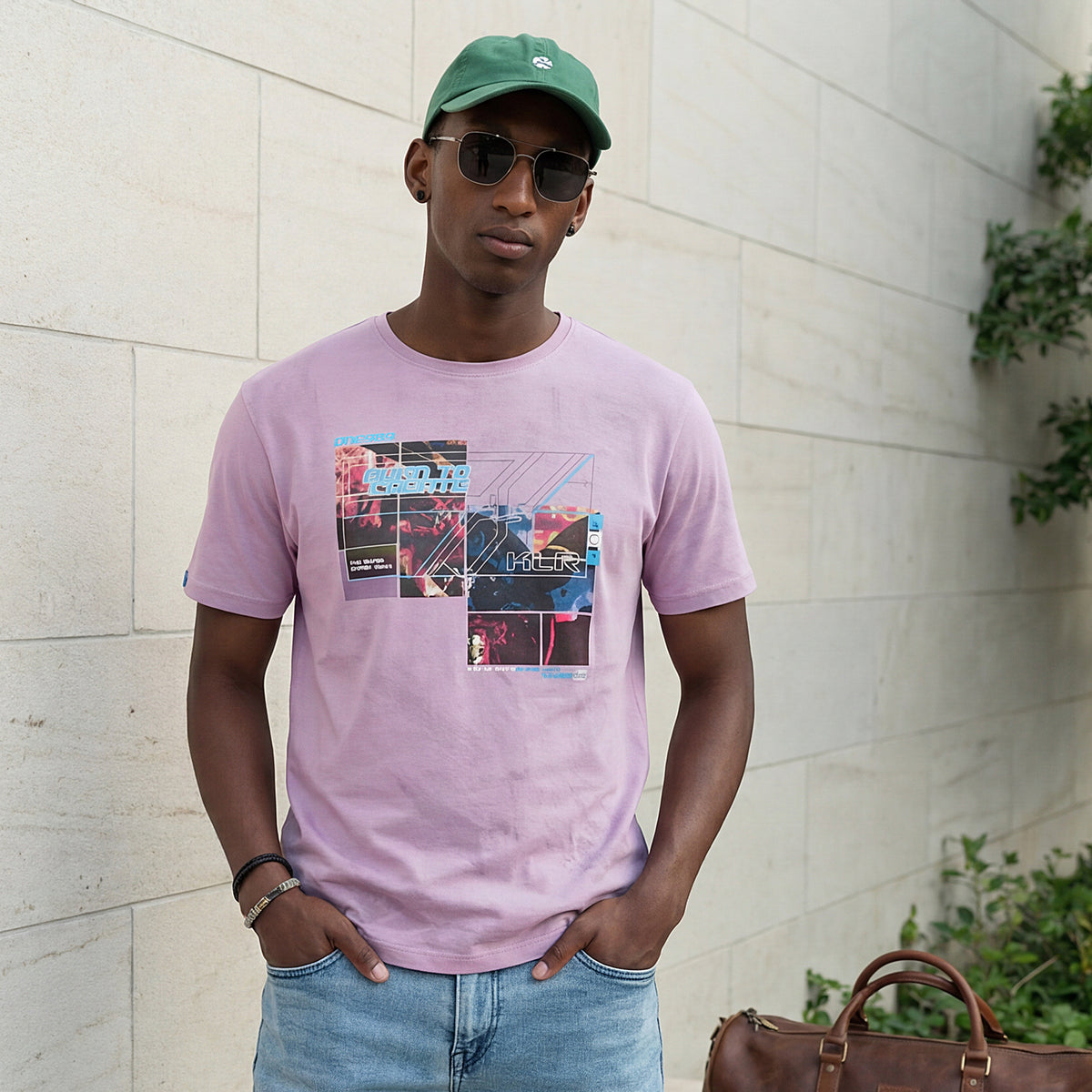 Killer Men Purple Printed Slim Fit T-Shirts