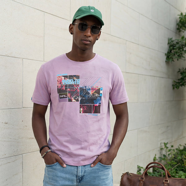 Killer Men Purple Printed Slim Fit T-Shirts
