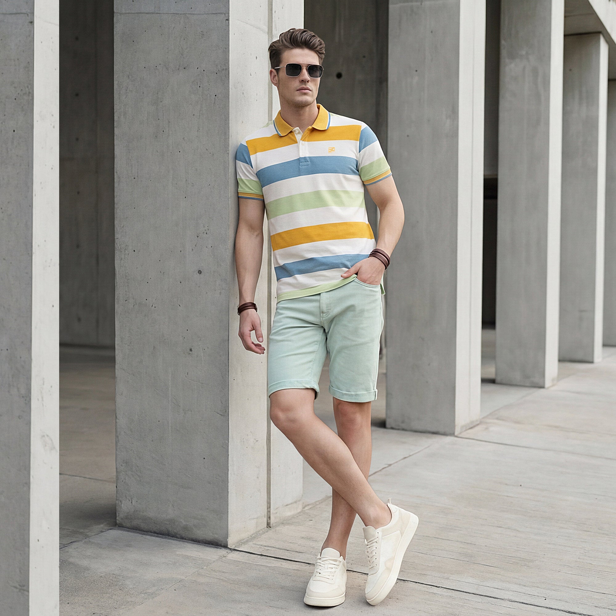 Killer Men Yellow Printed Slim Fit T-Shirts