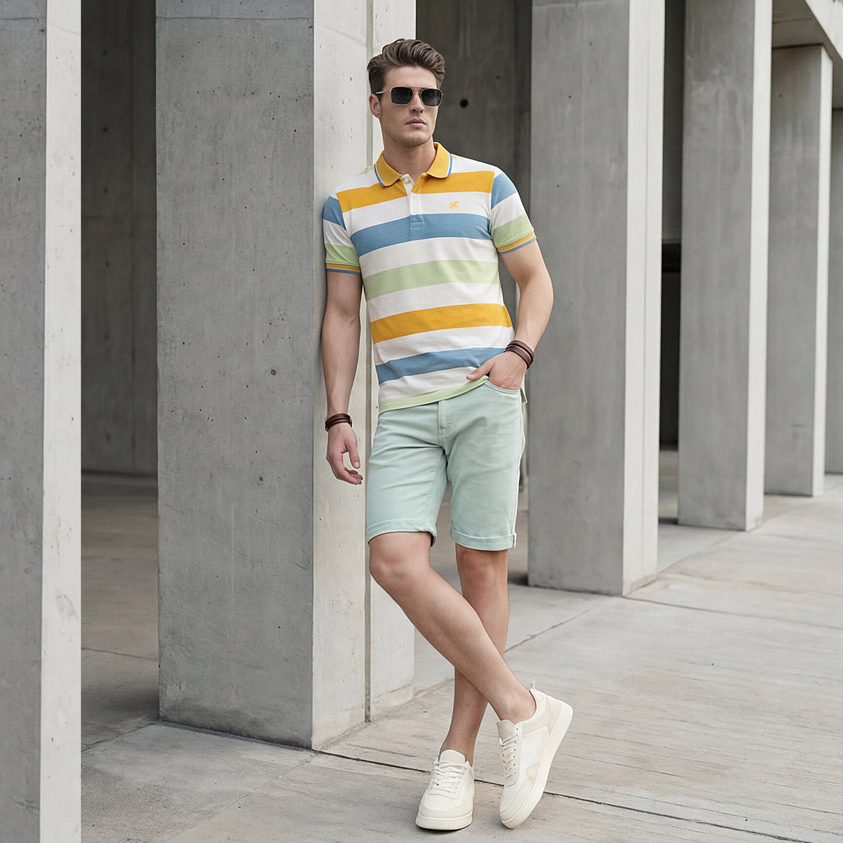 Killer Men Yellow Printed Slim Fit T-Shirts