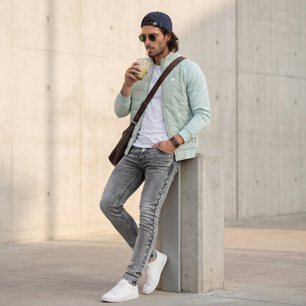 Killer Men High Neck Light Green Sweat Shirts