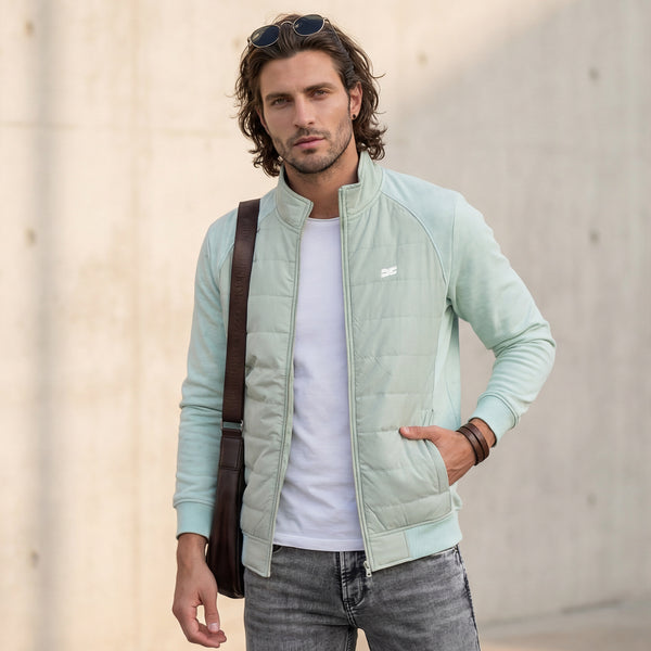 Killer Men High Neck Light Green Sweat Shirts