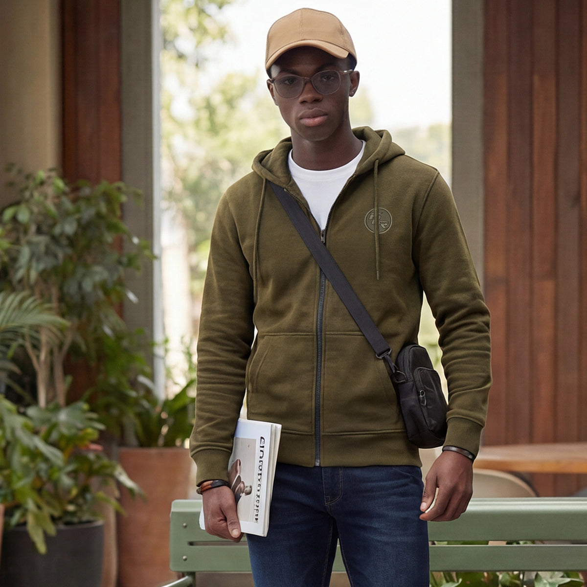 Killer Men Olive Hooded Sweat Shirts