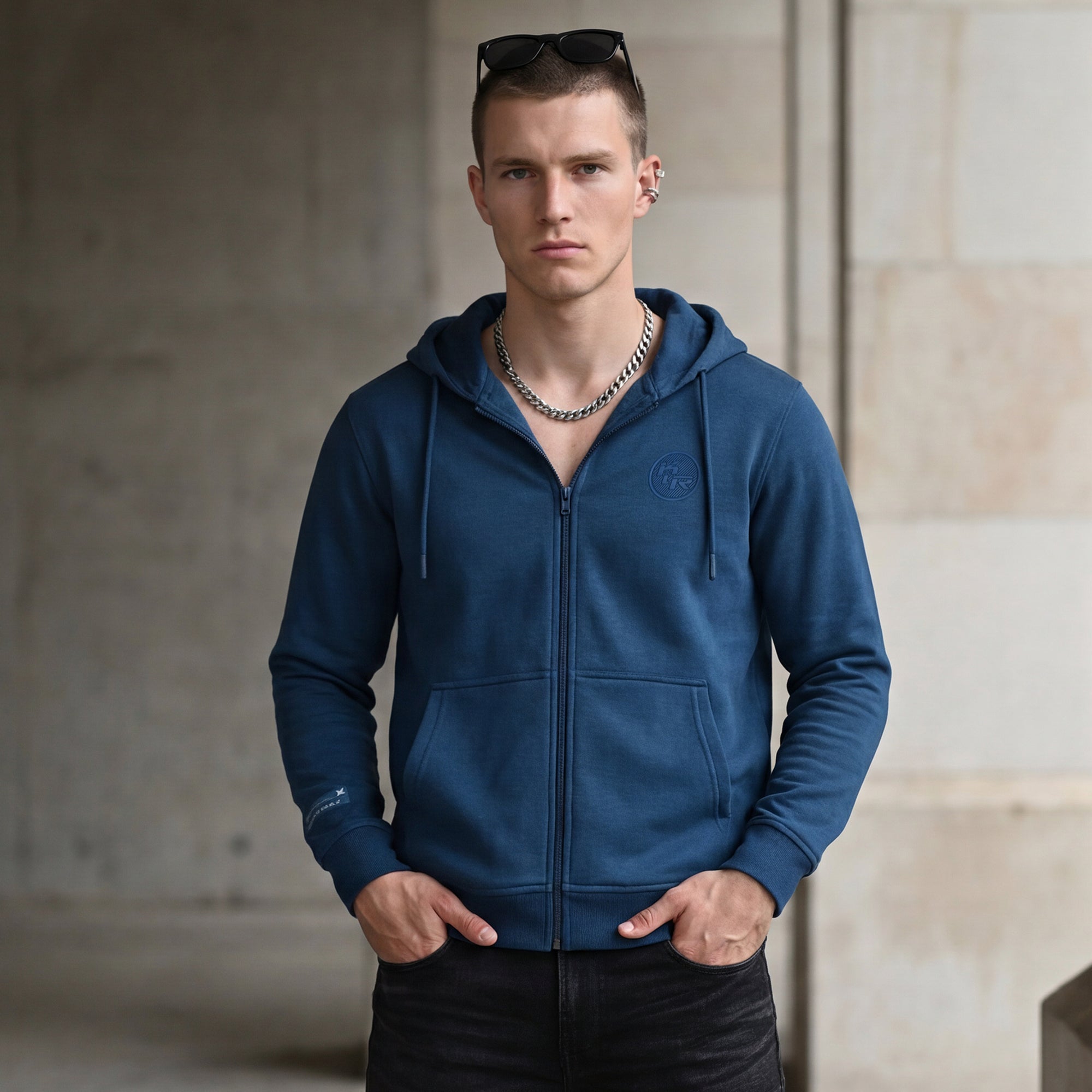 Killer Men Teal Blue Hooded Sweat Shirts