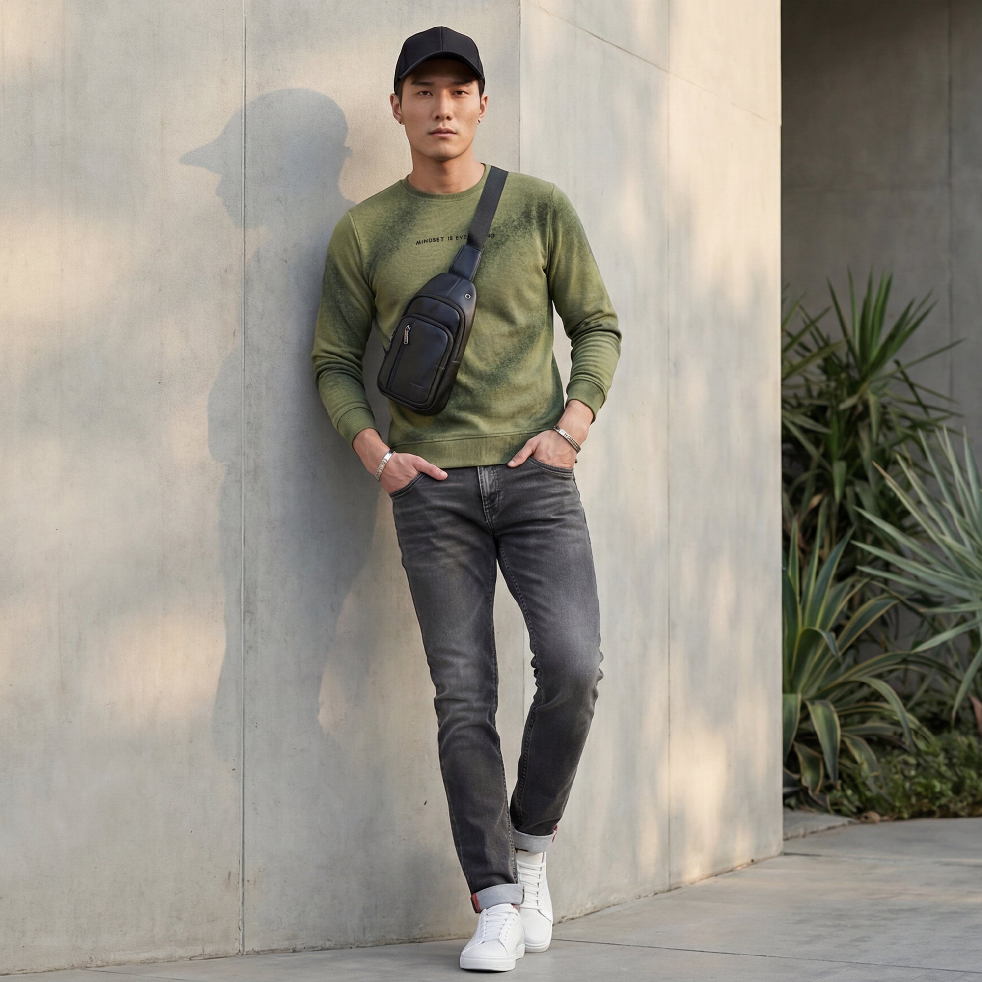 Killer Men Olive Printed Sweat Shirts