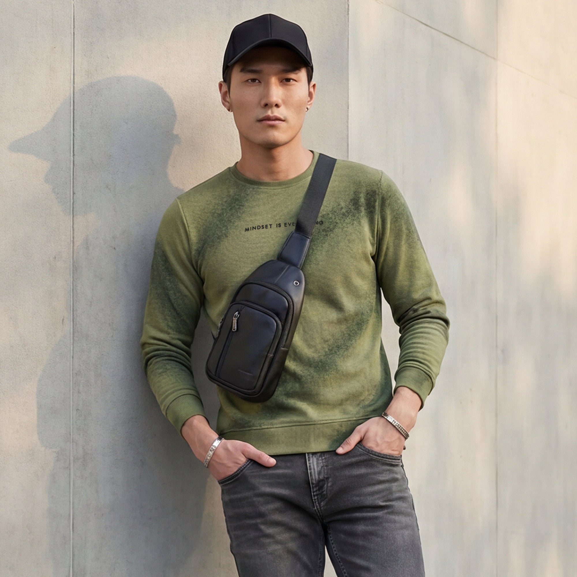 Killer Men Olive Printed Sweat Shirts